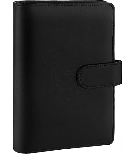 【1点のみ】バインダーカバー　ブラック　A6 Amazon | PATIKIL A6レザーバインダージャーナルカバー 6リング補充